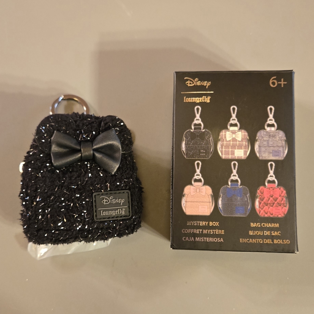 Loungefly Disney Minnie Mouse Blind Box Mini Backpack Keychain Charm - Black